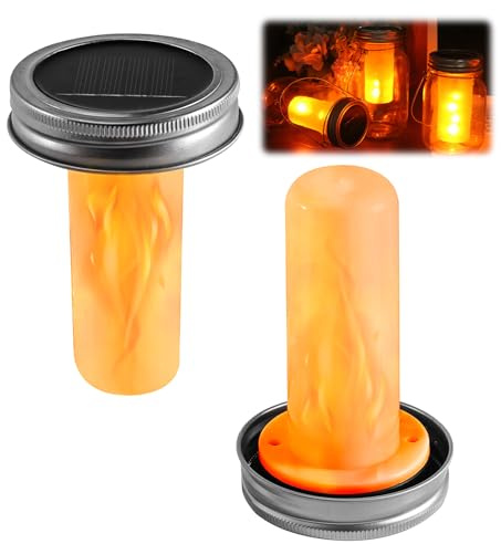 2 Pack Solar Light Replacement Covers 7 cm – Solar Panel Replacement for Garden Solar Lights, Bottle Light, Warm White, Solar Replacement Top for Outdoor Lanterns, Hanging, Garden & Terrace Solar