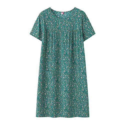 Dormire Casa Tuta Cotone Seta Manica Corta Del Sonno Vestito Per Le Donne Di Mezza Età Allentato Corrispondenza Casa Indossare Più Vecchio Pigiameria Vestito Plus Size Nonna