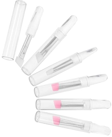 DIYEAH 6pcs Silicone Eye Makeup Brush Angled Eyebrow Brush Wide-angled Design Polished Look with Caps for Precise Eyeshadow Application and Makeup Application