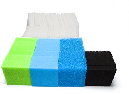 LTWHOME Filterwatte Aktivkohleschwamm Filterschwamm grob Medium fein Passend für Juwel XL Jumbo BioFlow 8.0 bioPlus biopad (74 Stück)