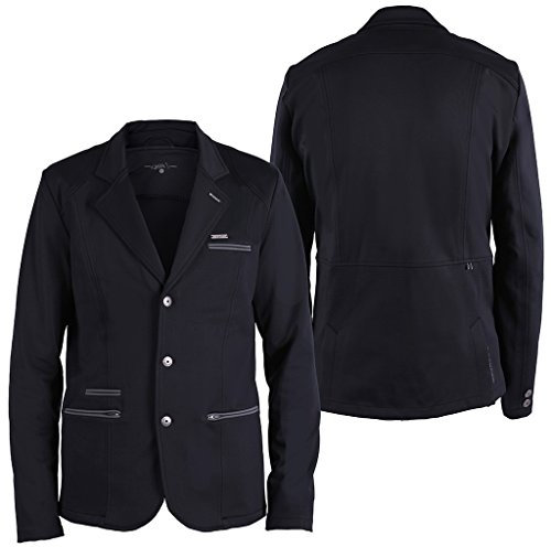 QHP Jungen Turniersakko Turnierjacket Perry Junior kleine Paspeln (164, Schwarz)