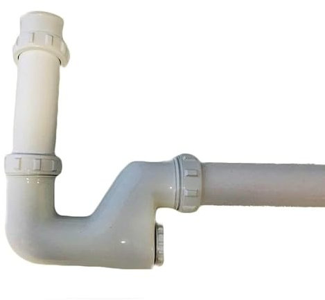 Sifone lavabo bidet per lavabo a K da 1 pollice, bianco completo