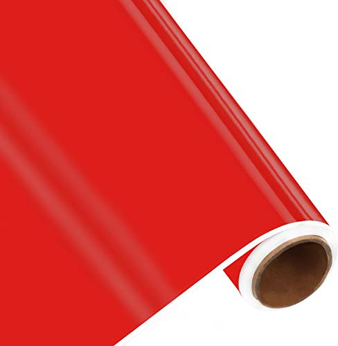 Belle Vous Röda Självhäftande Vinylrullar – 30cm x 3 m – Permanent Inslagning för Konst- och Hantverk Signerings Klippning & Klistring Siluett Porträtt Skärare och Bildekal