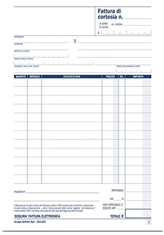 Blocco fatture di cortesia - 33 pagine - 3 copie - autoricalcanti - 21,5x14,8cm - 16413FE00 - Semper