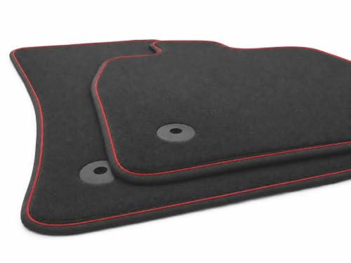 kh Teile Alfombrillas A3 8 V Tuning Velours Auto alfombra, (cinta roja) terciopelo negro 2 piezas
