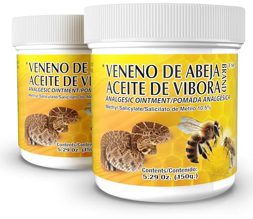 Veneno De Abeja, Aceite Vibora Ointment Analgesic Ointment Topical Pain Relief, Reduce Inflammation Fresh Scent Unguent of 5.29 Oz Jars, (Pack of 2)