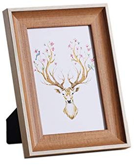 Bilderrahmen, Amerikanischer Retro Wandbehang Fotorahmen Set Tisch Foto Foto Albumhalter Hauptdekoration (Farbe : Holzfarbe, Größe : 9×13cm)