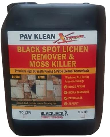 Blackjack Surface Technology Ltd Pav Klean Xtreme Black Spot Lichen Remover Paving Cleaner 5 Litres Fast Acting Less Than 1 Hour