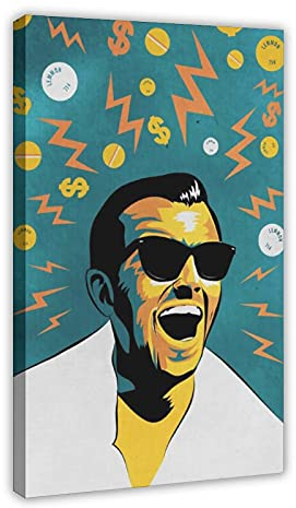 Filmposter The Wolf of Wall Street 27, Leinwand, Wandkunst, Deko, Bild, Gemälde für Wohnzimmer, Schlafzimmer, Dekoration, 30 x 45 cm, Rahmen: