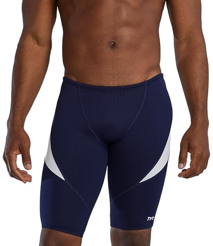 TYR Durafast Elite Curve Splice Jammer Baddräkt Badbyxor, Marinblå/Vit, 28