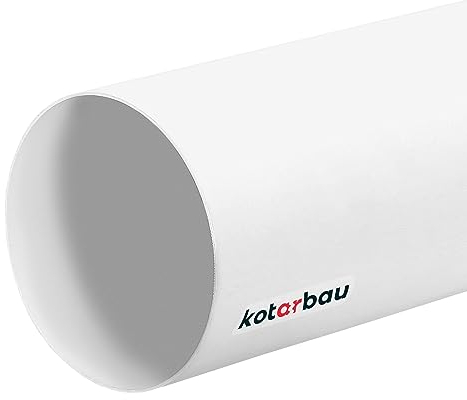 KOTARBAU® Tuyau de ventilation 500 mm - Canal rond - 125 mm - Tube rond en PVC - Blanc