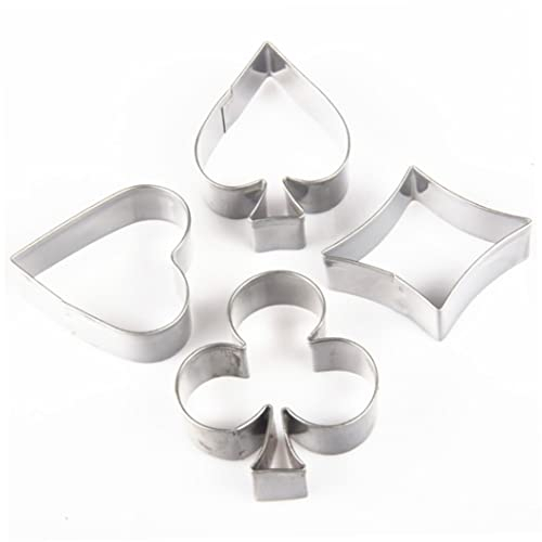 1Set Cute Poker Cookie Cutters Playing Cards Biscuit Molds Fondant Cutter Molds Stainless Steel Different Frames Baking Tool for Cookie Fruit Shapes