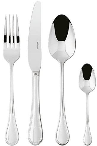 Sambonet Royal 52563-G2 - Tafelbesteck aus Edelstahl 18/10, für 12 Personen, 48 Teile: 12 Gabeln, 12 Löffel, 12 Messer, 12 Teelöffel, spülmaschinenfest, Kupfer