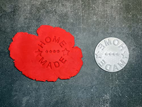 Home Made - Timbro per biscotti con scritta Home Made - Messaggio di pasticceria, sabbiato, biscotto, patate di zucchero, patate da modellare, decorazione per torta, fatta in casa, ELACE
