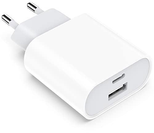 Caricatore USB C, 20W Presa per iPhone 16/16 Pro/16 Pro Max/16 Plus/15/14/13/12/11 SE XR XS 8 7 6S 5S, USBC Caricabatterie Rapido Alimentatore Spina Ricarica Adattatore Muro Carica Spinotto
