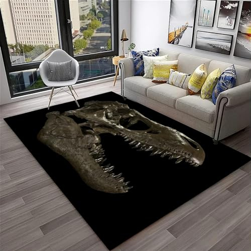 Kinderteppich Dinosaurier-Tierfossilien - Kurzflor Teppich Kinderzimmer Spielteppich Antiallergen Und Extra Weich - Babyzimmer Teppiche Für Junge Und Mädchen Babyteppich 80 X 160 cm -1S3E7I0K9E6