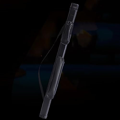 Merichealy Billard Queue Tasche Harte Billard-Queue-Tragetasche, Billard-Queue-Tasche, mit Reißverschluss Oben und Schultergurt, für 2 Stück 3/4 Billard-Queues, aus Kunstleder-A||120cm