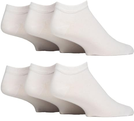 IOMI 6 Paires Homme Chaussettes Basses Diabétiques Chaussettes Sans Elastique Extra Larges | Chaussettes Courtes pour Diabetique (39-45, Blanc)