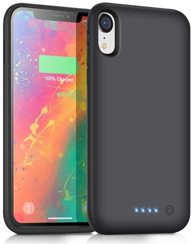 iPosible Akkuhülle für iPhone XR, 6800 mAh, tragbares Ladegerät, externer Akku, Ultra-Hüllen, wiederaufladbar, Power Bank Case für iPhone XR (15,5 cm (6,1 Zoll)
