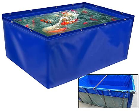 Flexible Teichfolien ohne Rahmen, wasserdichter Plastikbeutel aus Segeltuch für Pools, temporärer Auffangbehälter für Salzwasserfische, 0,45 mm Dicker Wasserspeichertank für Fischteiche für