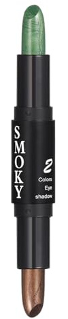 Creme Lidschatten Stick,Doppelkopf Heller Lidschattenstift Crayon Set,Matt und Schimmernder Augen Make up,Langanhaltendes Wasserfester Lidschatten Makeup Pen Werkzeug (Grün #6)