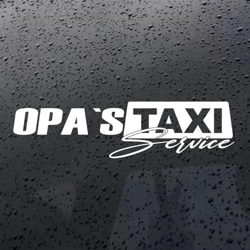 Rakelfix Opas`s Taxi Service Opi Opa Taxi Aufkleber JDM Sticker Autoaufkleber Größe/Farbe WÄHLBAR! Windschutzscheibe