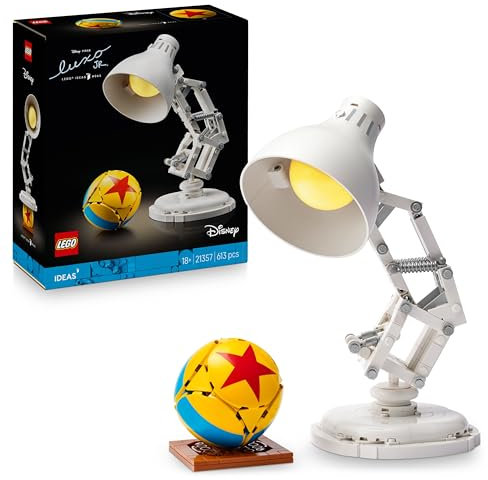 LEGO Ideas Disney Pixar Luxo Jr. Lamp Building Set for Adults - Movie Memorabilia Model with Hidden Film References - Home Office Desk Decor - Collectible Gift Idea - 21357