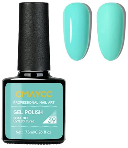 Blue Gel Nail Polish, Baby Blue Light Blue Gel Nail Varnish, Spring Summer Long Lasting Breathable Non Toxic High Pigmented UV/LED Soak off Nail Polish Nail Art Manicure for Women