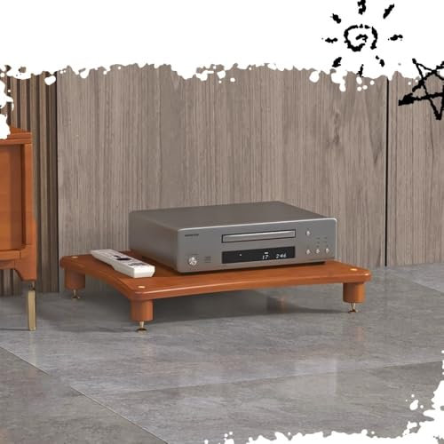 RTVGNSZSJL HiFi-Audioschrank Aus Holz 2/3/4 Stufiger Audio Rack AV-Medienständer Für Wohnzimmer/Spielzimmer，Audio Rack Schränke, Teak(1 Tier)