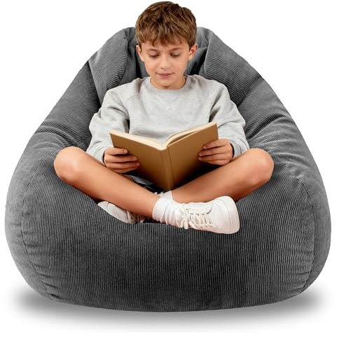 Gurxien Bean Bag Chairs for Kids Chair Round Sofa Memory Foam Filling Reading Gaming Sofa for Living Room Bedroom
