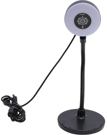 Garsent 5MP Webcam für PC, AF Auto Focus -Webcam mit Fülllicht, Integriert in Mikrofon, Touch Control, Plug & Play, USB -Webkamera mit Biegsamer Stange für Live -Streaming