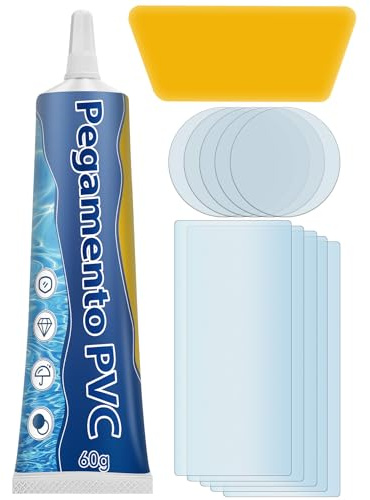 Parches Piscina, Impermeables Parches Para Piscinas con Agua Inflables, Remendos Colchão Insuflável, Forro de Piscina, Piscinas de SPA Insufláveis, Instantáneos, Transparentes & Flexibles (60 ml)