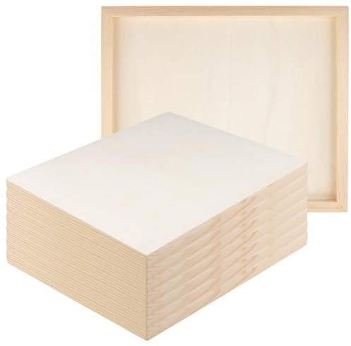 SENJEOK 8 PCS 25 x 30cm A4 Wooden Canvas Painting Boards, 9 x 12 Inch Unfinished Wood Canvas Paint Panels for Art Craft