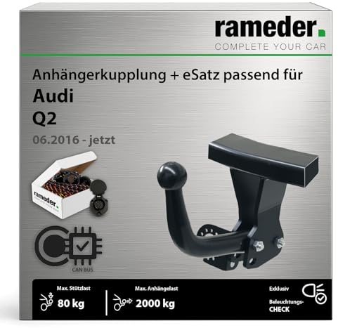 Anhängerkupplung starr Westfalia passend für Audi Q2 Typ GAB/Gag Baujahr: 2016-jetzt inkl. 13 poligem spezifischen CAN-Bus Elektrosatz | rameder. Komplettsatz - F20