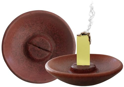 N.2 Piattino Bruciatore Incenso e Listelli Carta d'Eritrea, Marrone | Ideale per bruciare in sicurezza bastoncini aromatici incenso e listelli di Carta Eritrea