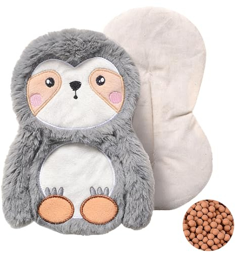 Dhqkqg Coussin Chauffant Micro-Onde, Hibou Coussin Chauffant pour Micro-Ondes, Bouillotte Micro-Onde Peluche, Bouillotte Regles Douloureuses, Lavable, pour la Douleur Musculaire, Homme et Femme