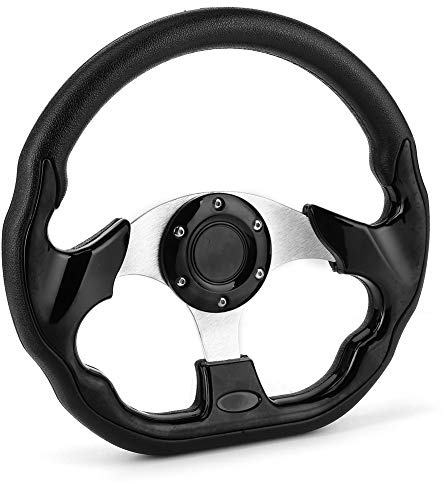 Nosqew Racing Car Steering Wheel Glossy Black 320mm 12.5in Aluminum PVC Material Universal Drifting Steering Wheel for Sport Car Enthusiasts