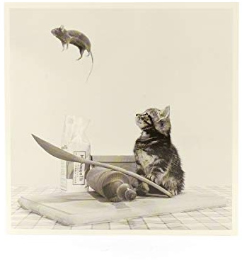 Funny Card - Card for Birthday or Any Occasion - Blank Inside - Cat and Mouse Birthday Card - Kitten Greeting Card - Humour Birthday Card