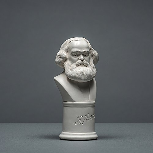 Karl Marx Scultura in cellana di alta qualità, realizzata a mano in Germania, con busto, statuetta e idea regalo in bianco, 13 cm