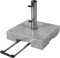 Doppler Supporto per ombrellone in Granito con Manico Estraibile, 45 kg, Base di Alta qualità con Tubo in Acciaio Inox, con 2 Ruote e Maniglia, Grigio