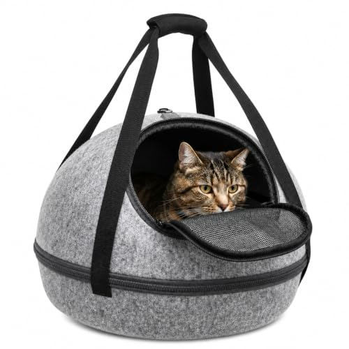 Spot Doc & Phoebe's 3-in-1 Sleep & Go Katzentragetasche, tragbare Haustier-Reisetasche für Katzen und kleine Hunde, lässt Sich in eine Tragetasche, eine gemütliche Höhle und EIN bequemes Bett