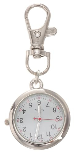 ULTECHNOVO Nurse Pocket Watch 2.83 Inch Stainless Steel Silver – Quartz Movement Clip-On Fob Design – for Hospital Clinics Nursing Stations Emergency Rooms for Nurses Paramedics Doctors Caregivers