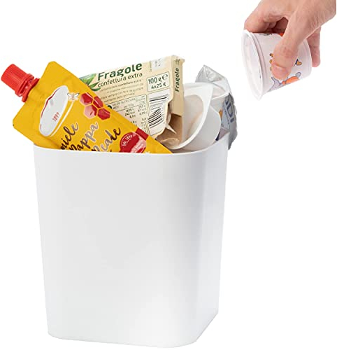 Everest Adv 10 Cestini da Tavolo per Rifiuti Colazione – Ideale per Tutte le Strutture Ricettive | Mini Pattumiera da Tavolo | Colore Bianco