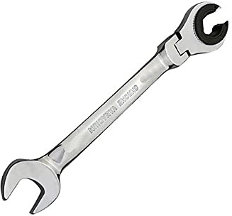 17 mm Clé à tube, tête flexible, métrique, huilée, flexible, double extrémité ouverte, polie haute brillance, clé à écrou pour outils manuels