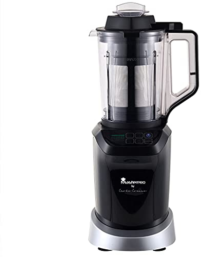 MasterPro by Carlo Cracco - Frullatore sottovuoto Caraffa 1.4L, Pompa sottovuoto estraibile, Conservazione degli alimenti frullati, 7 programmi automatici, Lavabile in lavastoviglie, 1200W