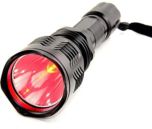 BESTSUN LED Red Light Flashlight,Powerful 1000 Lumens 350 Yard Long Range Red Hunting Flashlight Waterproof Red Tactical Torch for Astronomy Night Observation