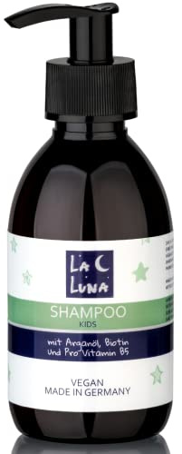Shampoo per capelli per bambini con olio di argan, biotina, per vitamina B, vegano, per cuoio capelluto sensibile, di alta qualità, prodotto in Germania, shampoo per bambini e ragazze, LA LUNA® -200ml