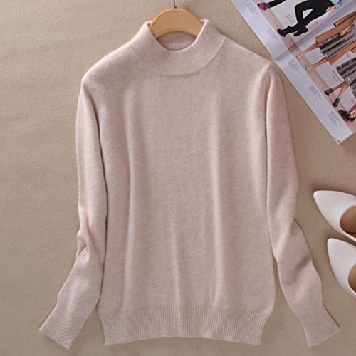BEQUAH Ulltröja kashmir bomullsblandning halv polokrage kvinnor pullover höst vinter jumper vardagskläder basic varm stickad tröja dra kvinna
