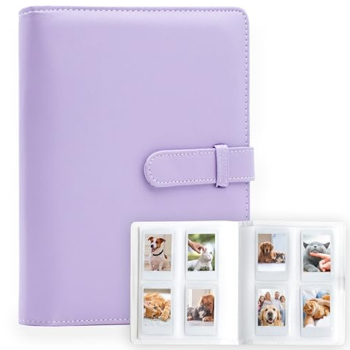 128 fickor mini fotoalbum för Fujifilm Instax minikamera, polaroid tryckknapp, Z2300, SocialMatic Instant Camera och Instant Zip Instant Printer (lila)