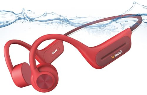 Wantek Casque à Conduction Osseuse,Open Ear Bluetooth 5.4 sans Fil Étanche IP68,Mémoire MP3 32 Go Intégrée,8H d’Autonomie,Idéal pour Natation,Course,Cyclisme et Fitness
